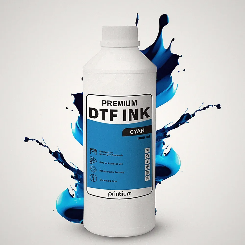 DTF Ink Cyan 33.8 fl oz (1000 ml) Refill – High Opacity, Clog-Free Formula