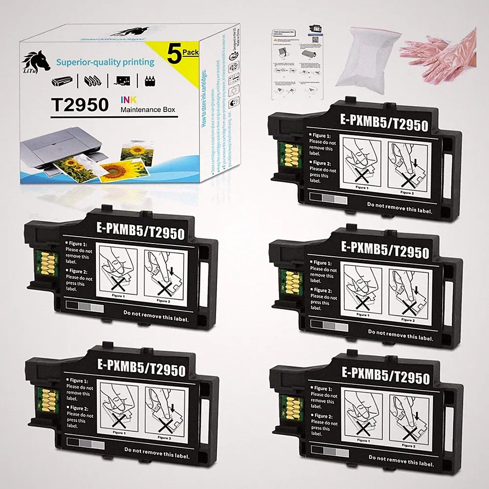 High Yield and Clog-Free T2950 Ink Maintenance Box 5-Pack for Mobile Printers