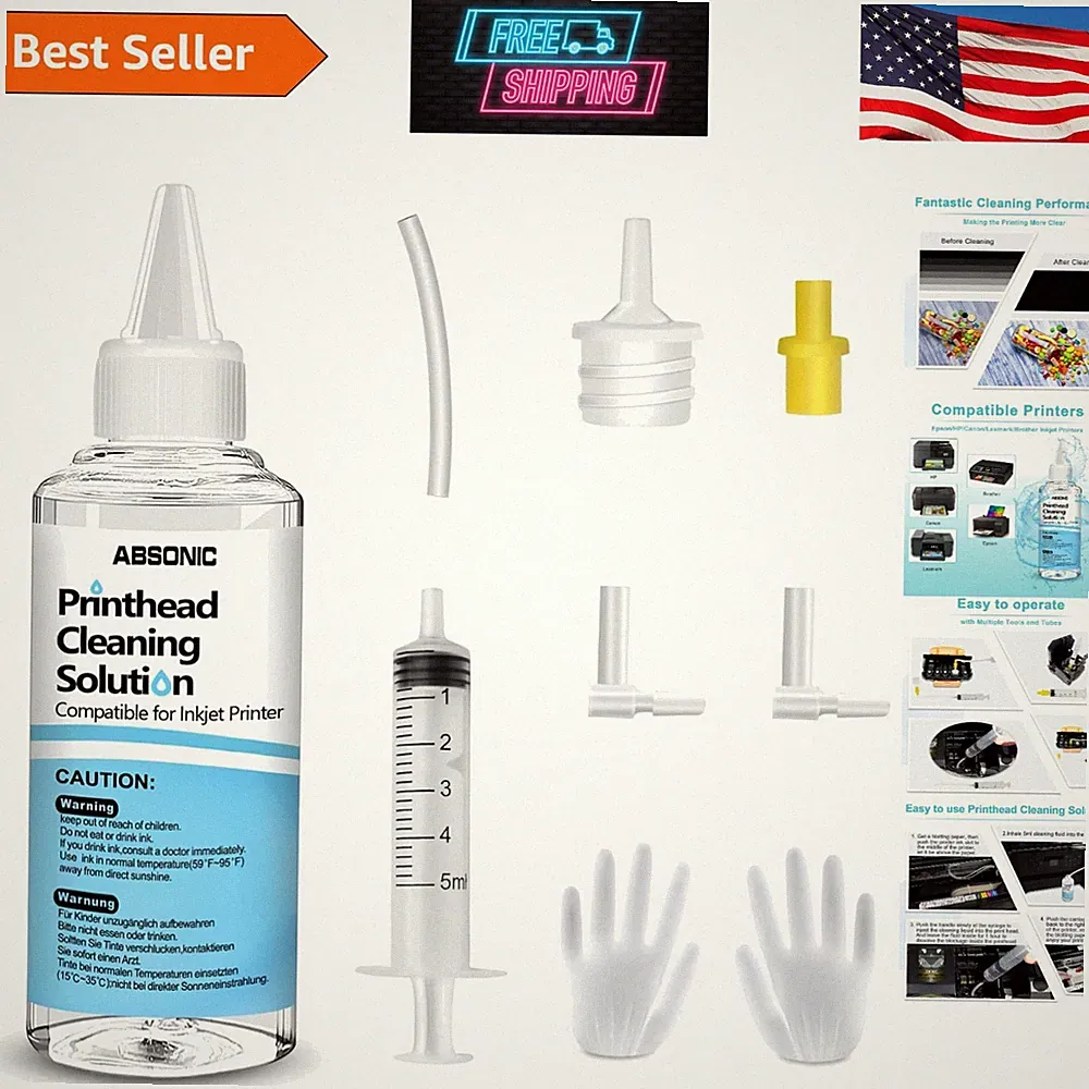 Universal 100mL Inkjet Printer Cleaning Kit - Clog-Free Print Quality Assurance
